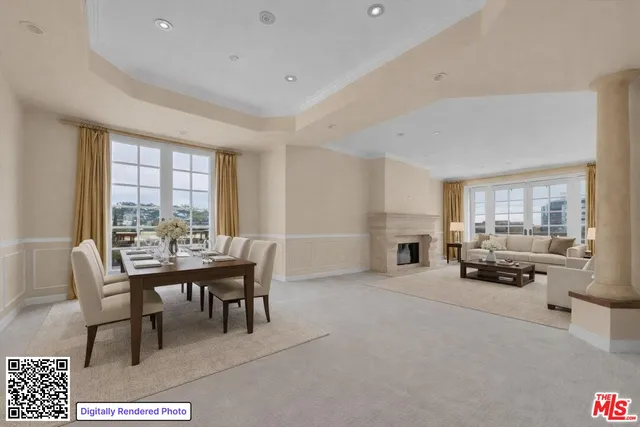 a view of a livingroom with furniture window and outside view