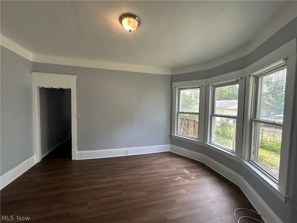 3403 Fulton Road, Unit DOWN Cleveland, OH 44109 - Photo 3 of 18 Empty room featuring plenty of natural light and dark hardwood / wood-style flooring