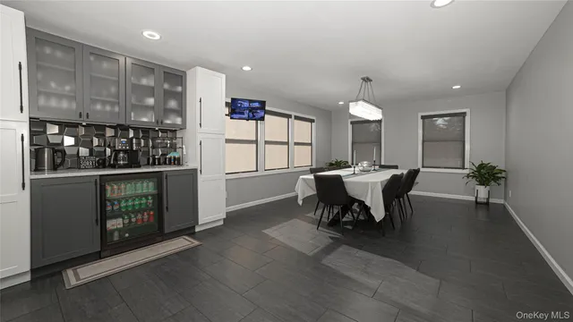 a view of a hallway with workspace