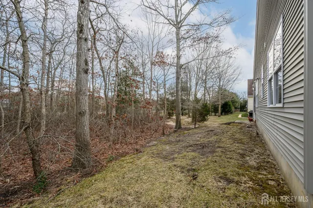 a view of a yard with trees