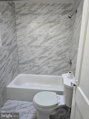 a bathroom with a toilet and a bathtub