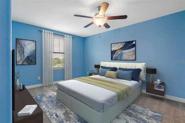 a view of a golf course with a lake