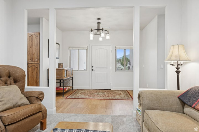 2925 Juniper Road Enterprise, UT 84725 - Photo 11 of 56 Entrance foyer with light wood-type flooring and suspended lighting