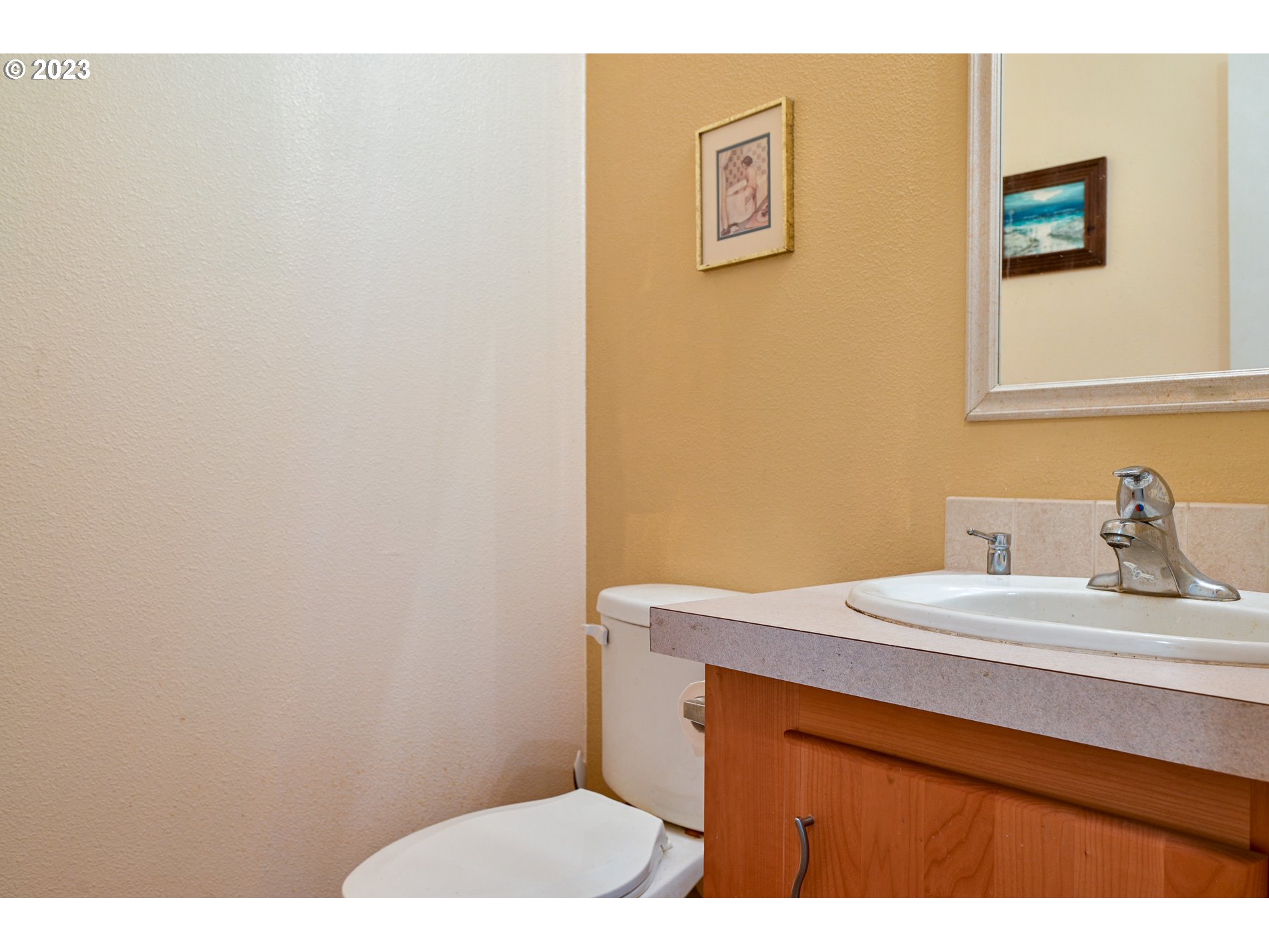 19820 Southwest Tile Flat Road Beaverton, OR 97007 - Photo 31 of 48 a bathroom with a sink and a mirror