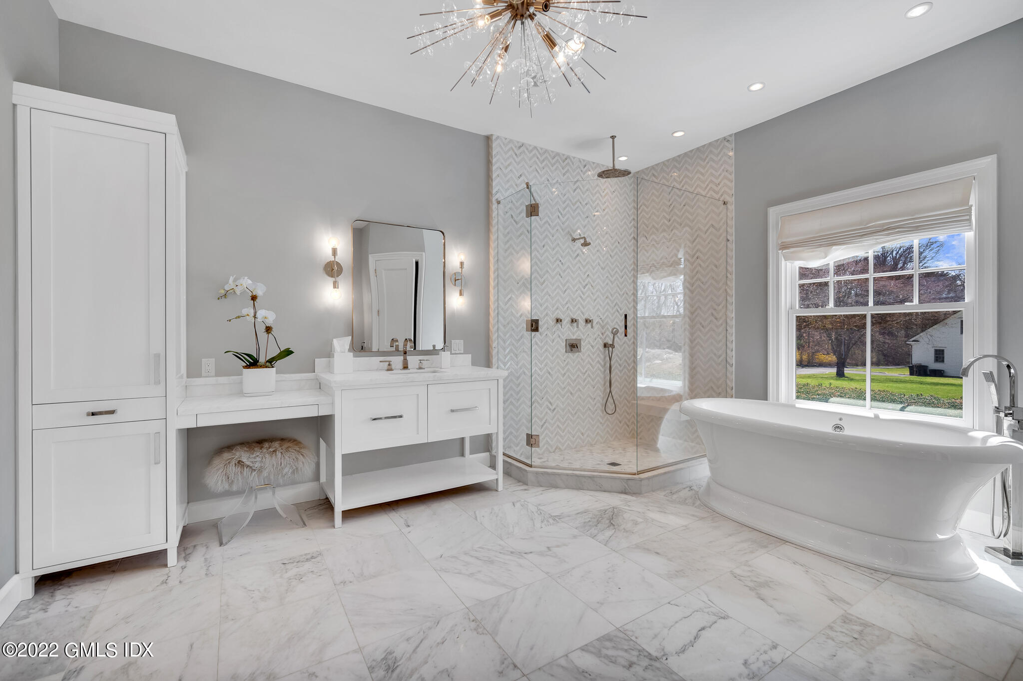 269 Riversville Road Greenwich, CT 06831 - Photo 20 of 55 a bathroom with a double vanity sink mirror and bathtub
