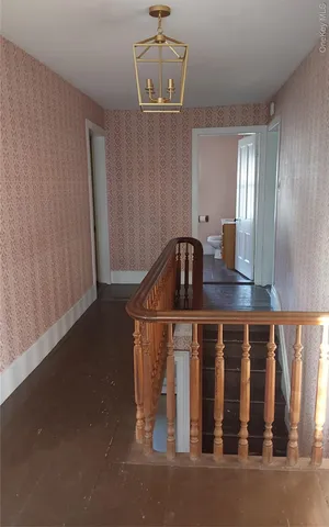 a room with washing machine
