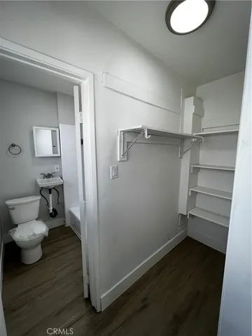 a view of a closet area