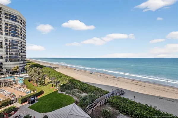 a view of an ocean and beach
