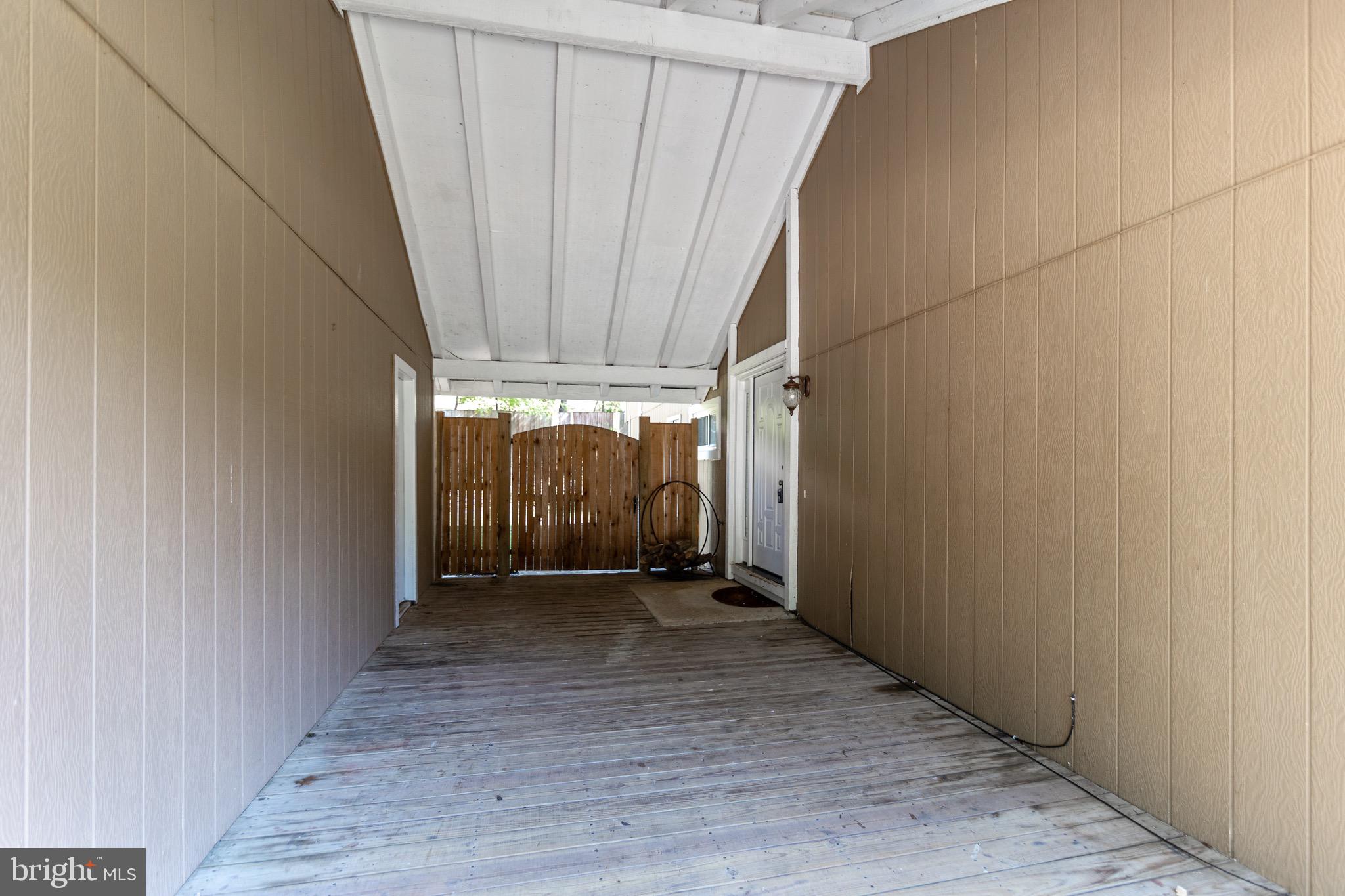 Breezeway between the house and garage