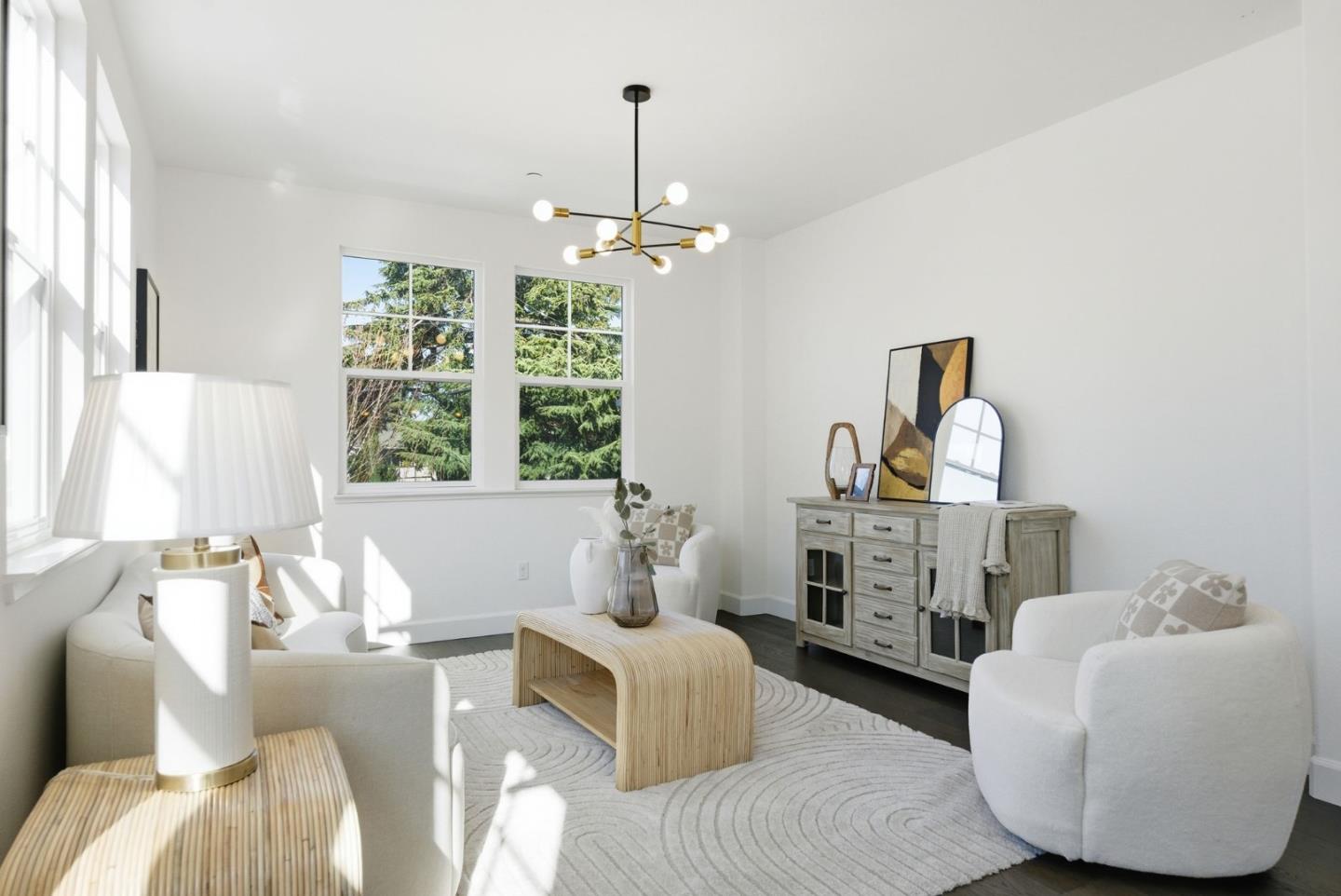 2039 Colony Street Mountain View, CA 94043 - Photo 4 of 43 a living room with furniture and a chandelier