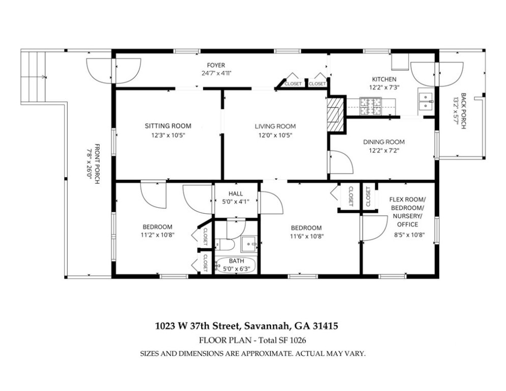 1023 West 37th Street Savannah, GA 31415 - Photo 33 of 33 Floor plan.