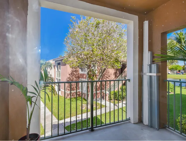 a view of a balcony with outer view