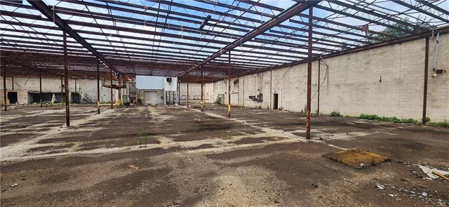 a view of an entrance of the building