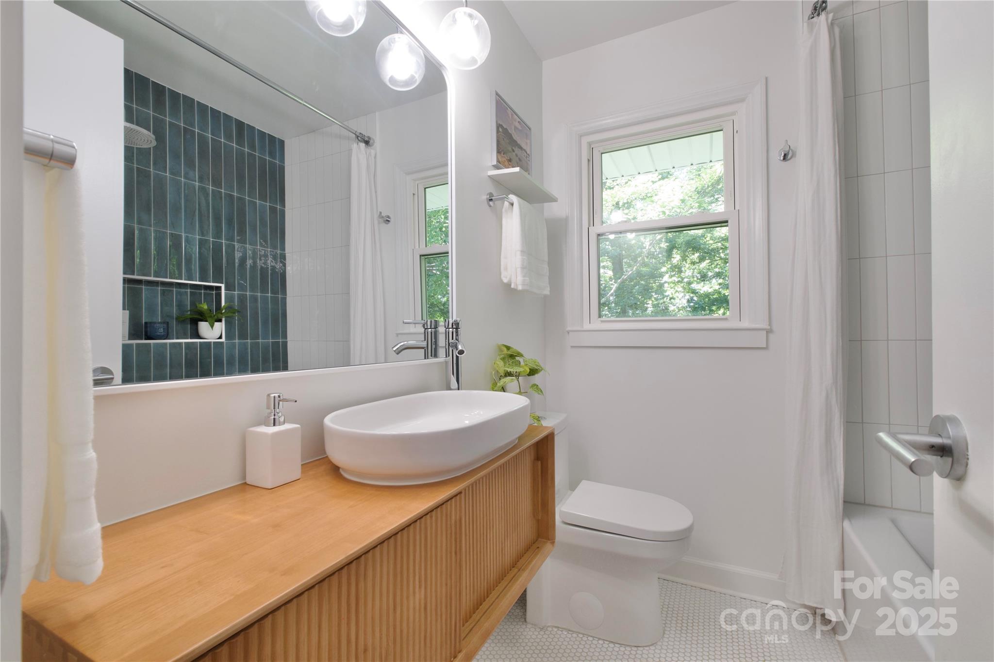 3549 Woodleaf Road Charlotte, NC 28205 - Photo 27 of 43 a bathroom with a sink a toilet and tub