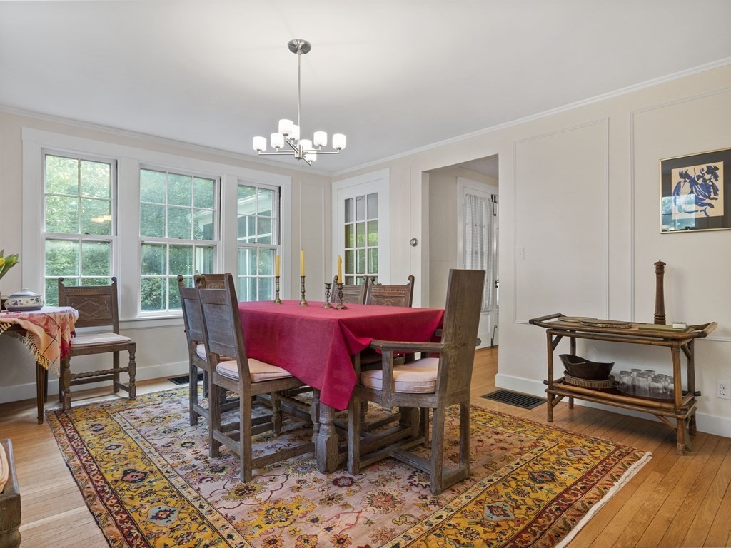 14 Birch Road Wellesley, MA 02482 - Photo 6 of 18 a view of a dining room with furniture a rug and wooden floor