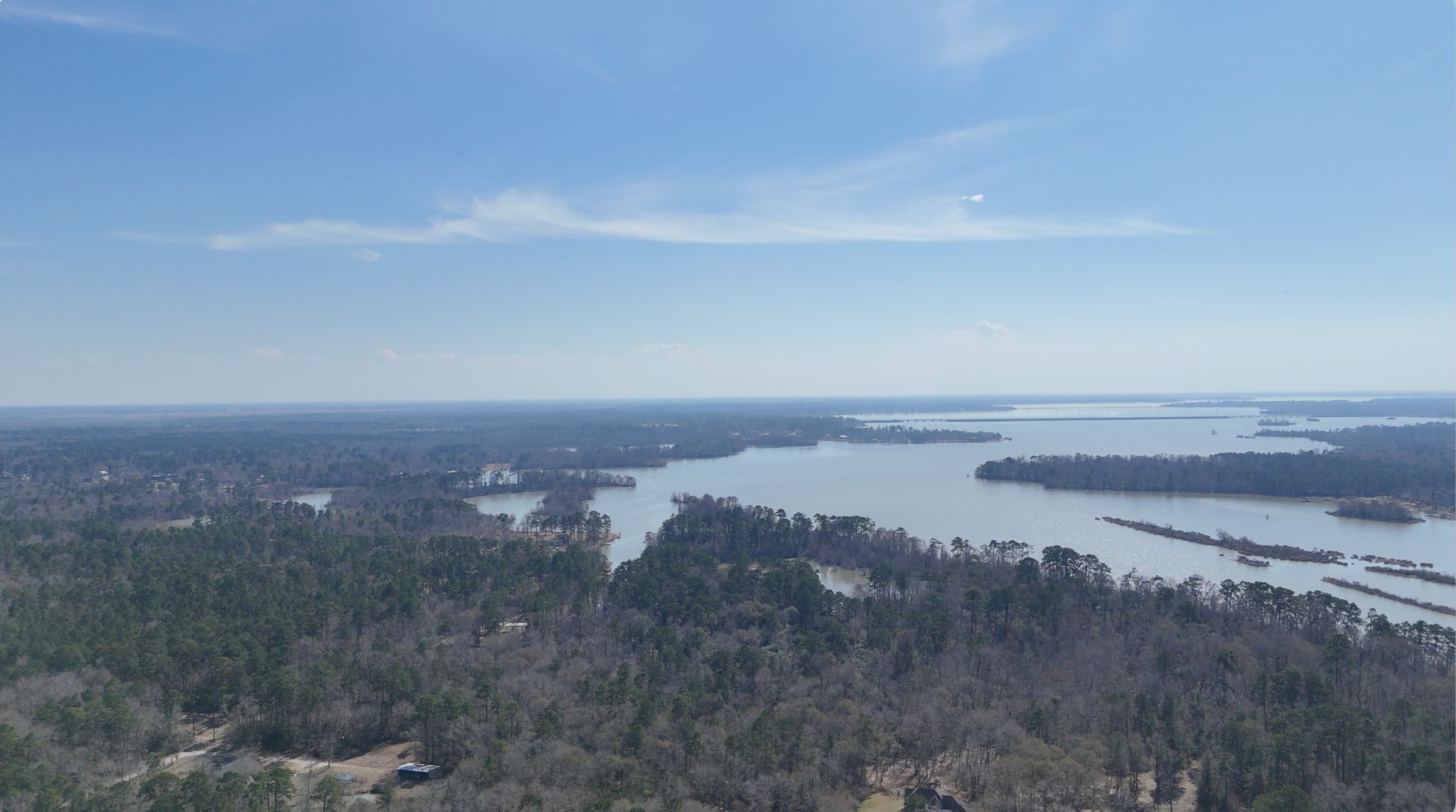 0 Cheatham Road Huffman, TX 77336 - Photo 9 of 11 Aerial view of Lake Houston as seen from above Lots 103 and 104, just minutes from the property.
