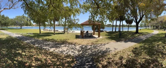 a view of a yard with a tree