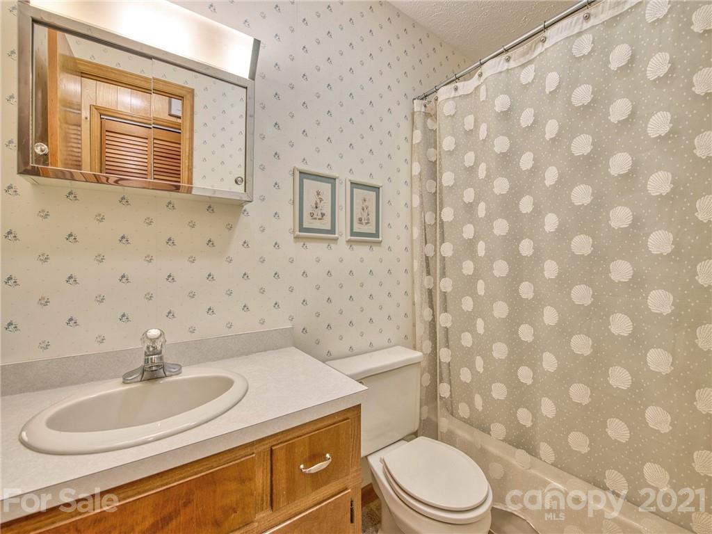 444 Stoney Ridge Loop Maggie Valley, NC 28751 - Photo 16 of 25 a bathroom with a sink a toilet and a mirror
