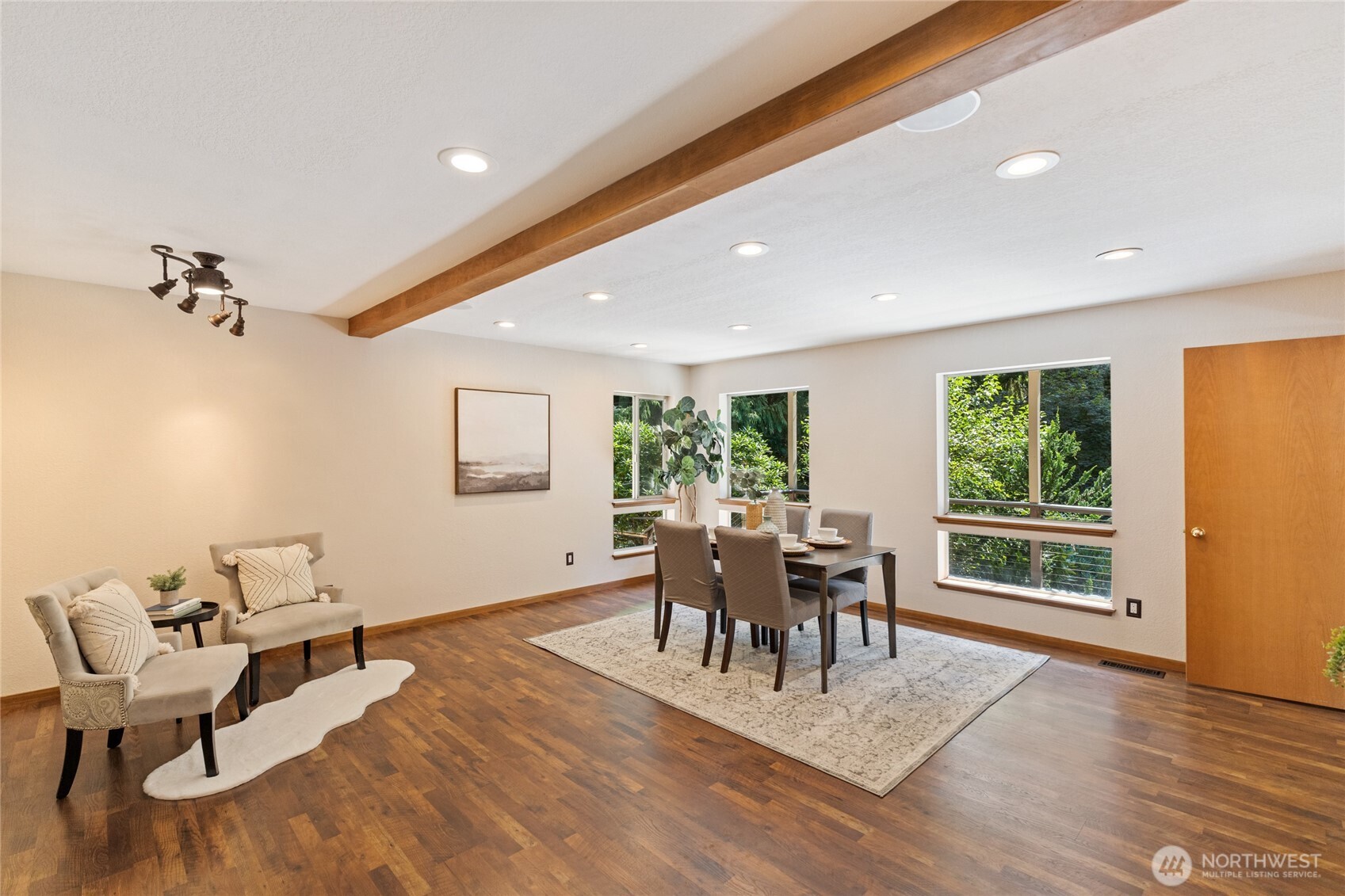 20 Bluebird Lane Port Ludlow, WA 98365 - Photo 16 of 40 a view of a dining room with furniture window and wooden floor