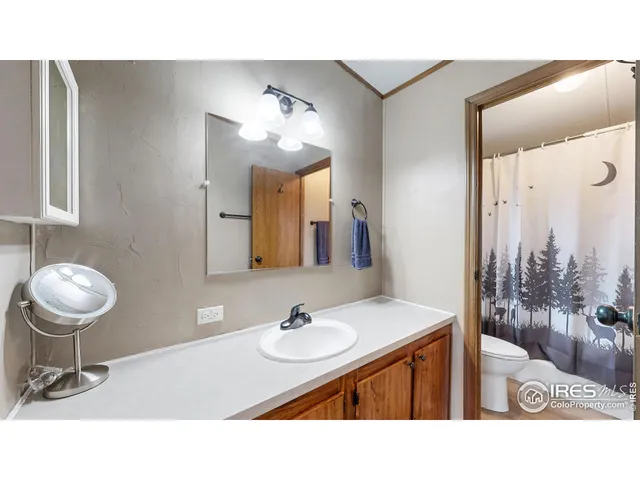 a bathroom with a sink a toilet and mirror