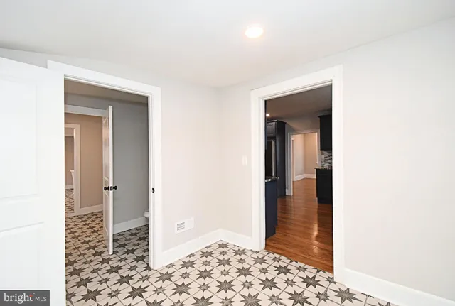 a view of a hallway with entryway