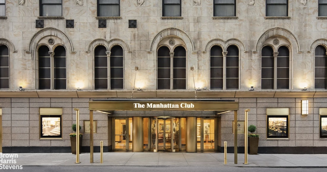 a front view of a building with windows