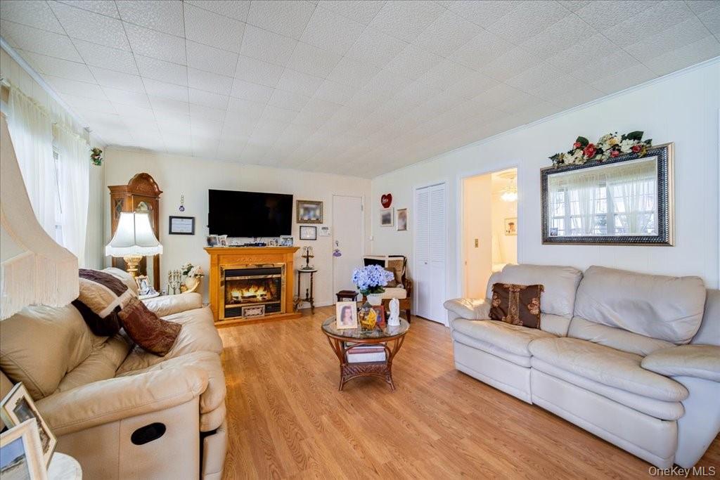 307 Beaver Lake Road Livingston Manor, NY 12758 - Photo 11 of 36 a living room with furniture and a flat screen tv with wooden floor
