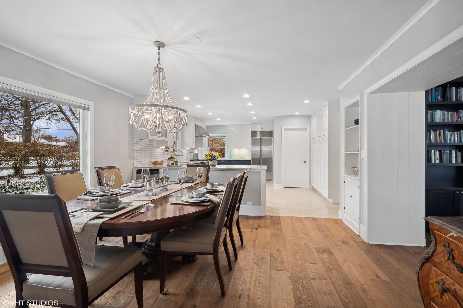 526 Coronet Road Glenview, IL 60025 - Photo 8 of 23 a view of a dining room with furniture window and wooden floor