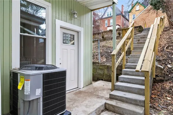 a view of an entryway with staircase