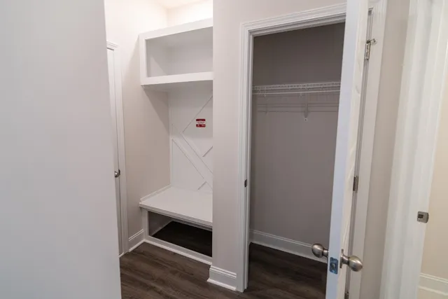 a view of an entryway with hallway