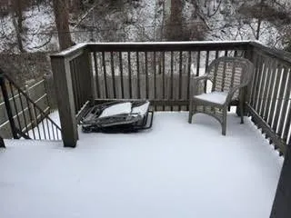 a view of a wooden deck