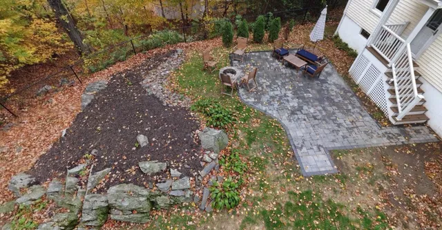 a view of yard with flower and flowers