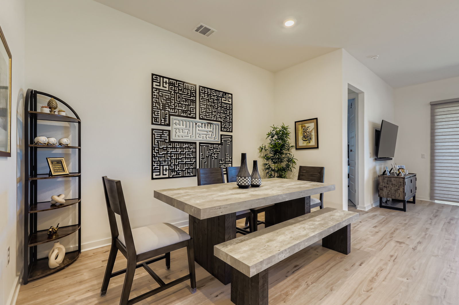 1909 Ruger Pass Leander, TX 78641 - Photo 9 of 31 Dining room featuring light wood-type flooring and recessed lighting