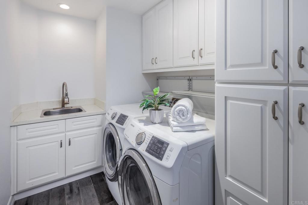 608 Crest Drive Encinitas, CA 92024 - Photo 25 of 32 a utility room with sink dryer and washer