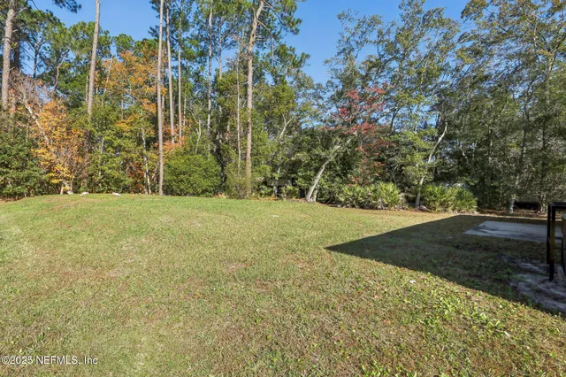 a view of a yard with a trees