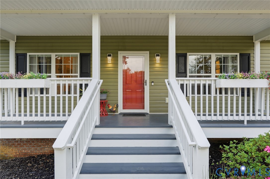 1755 Dispatch Road Quinton, VA 23141 - Photo 6 of 35 Inviting front porch featuring a vibrant red entry