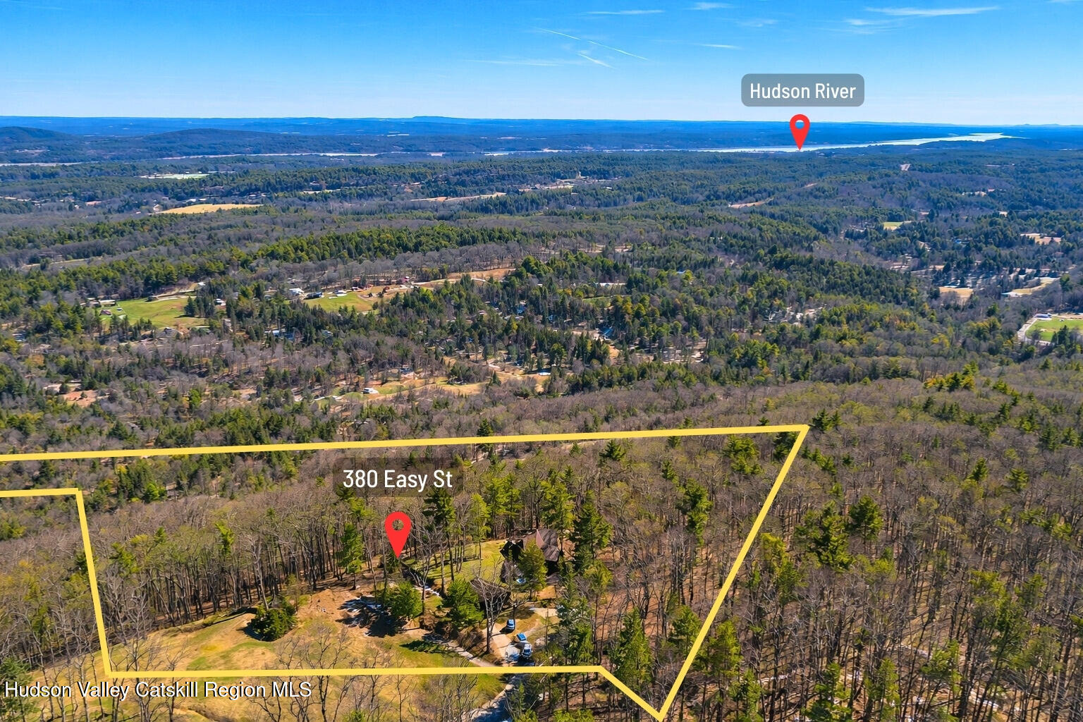 380 Easy Street Catskill, NY 12414 - Photo 56 of 57 an aerial view of a house with a yard lake view and mountain view