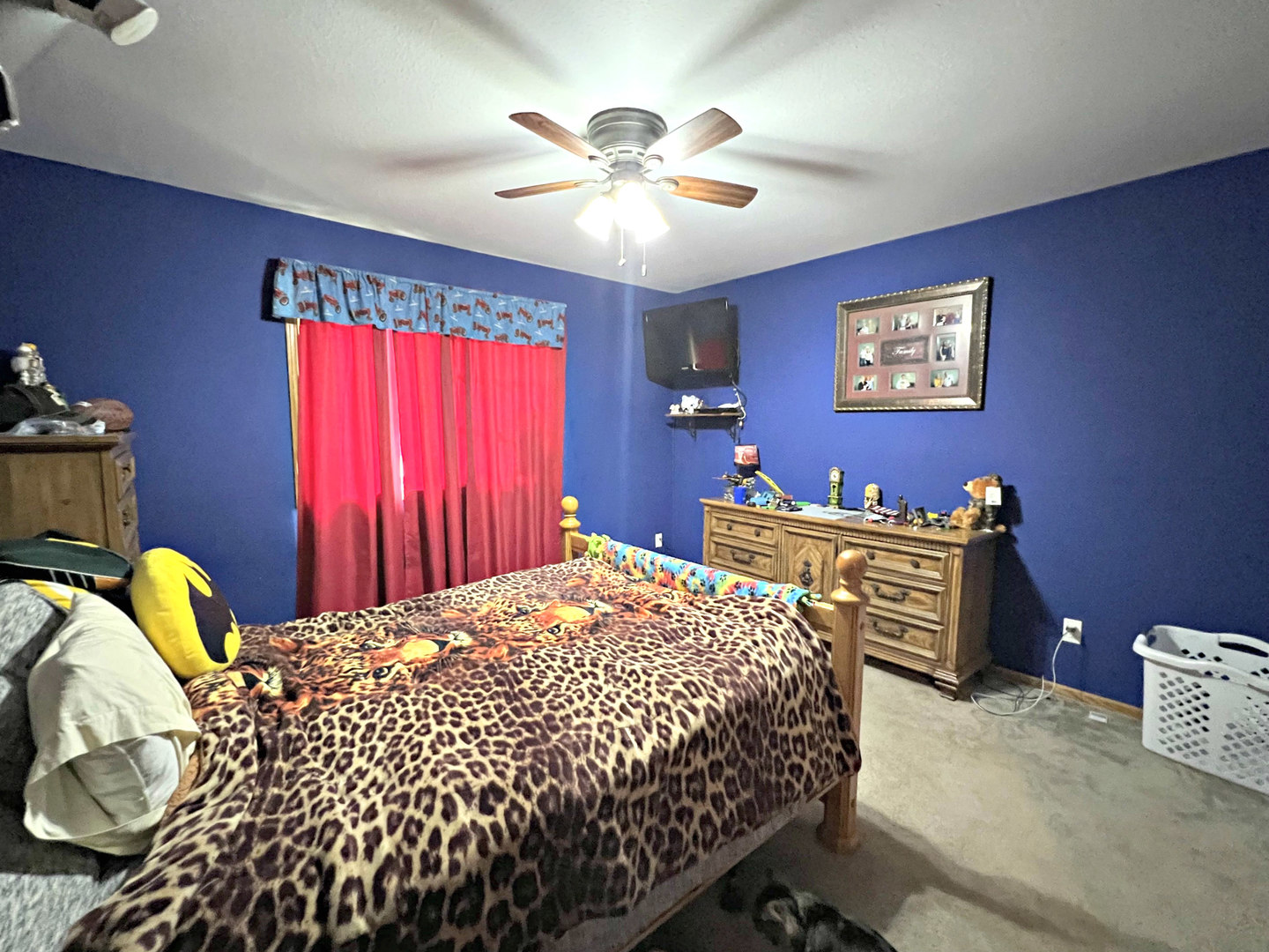 14508 Nichols Road Hebron, IL 60034 - Photo 18 of 38 a bedroom with a bed and a chandelier