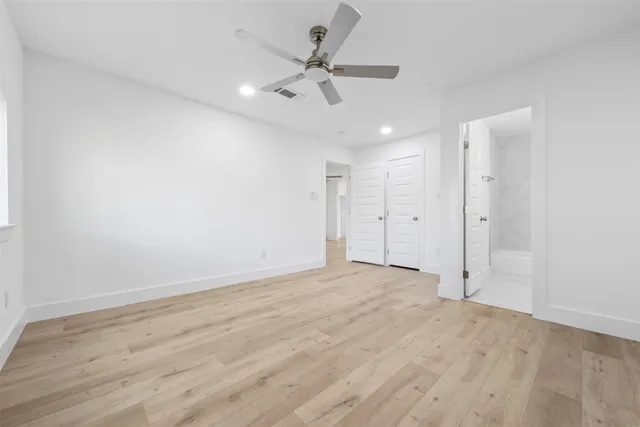 an empty room with closet