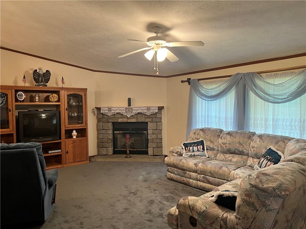 945 Old Princeton Road New Castle, PA 16101 - Photo 5 of 12 a living room with furniture a flat screen tv and a fireplace
