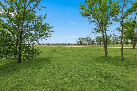a yard with lots of green space and trees
