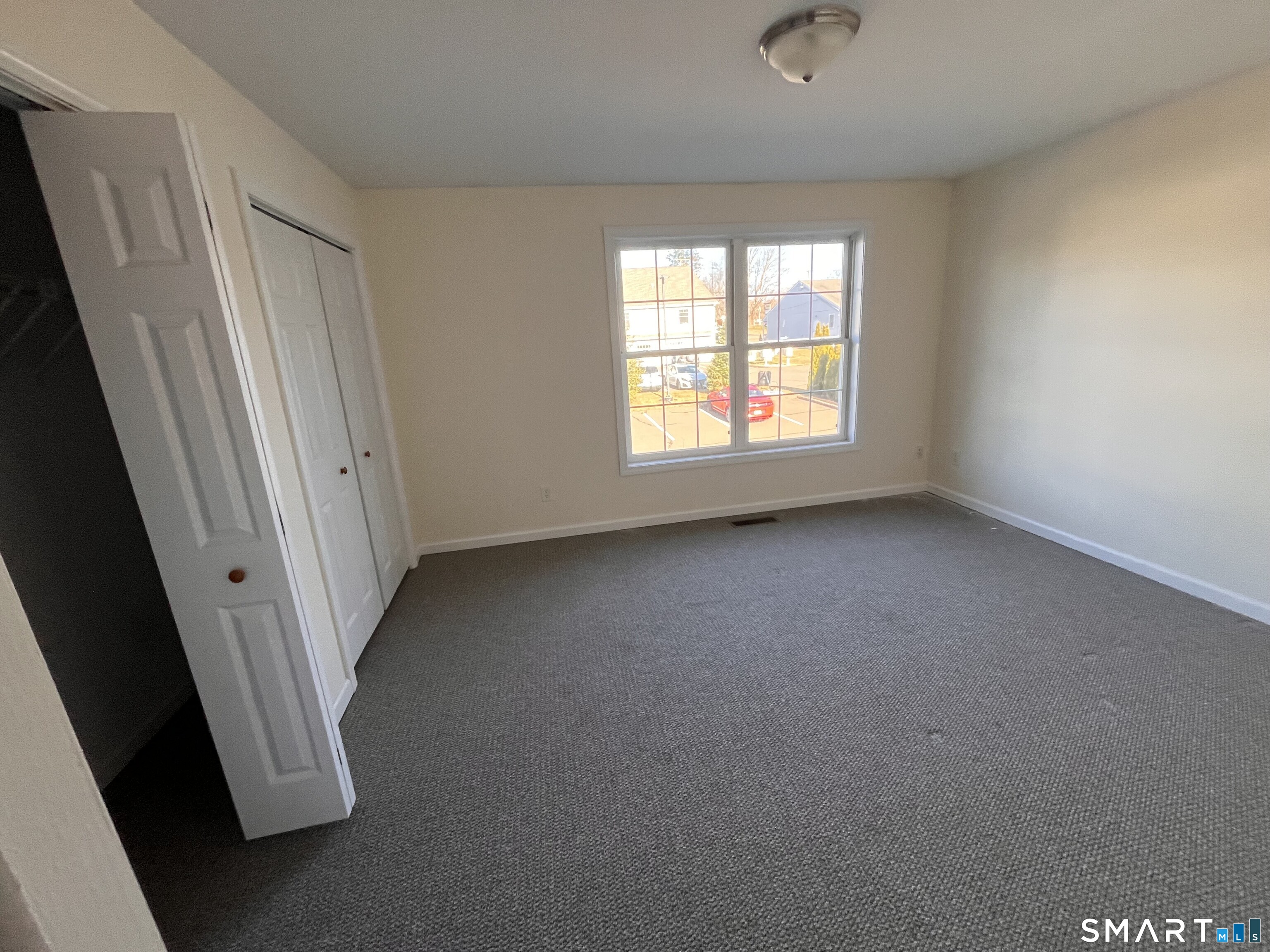 an empty room with a window