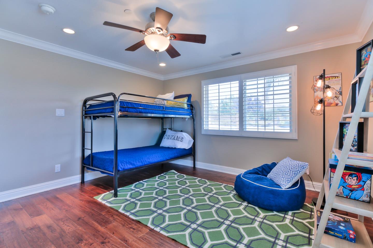 10415 New Avenue Gilroy, CA 95020 - Photo 24 of 55 a bedroom with furniture and a chandelier