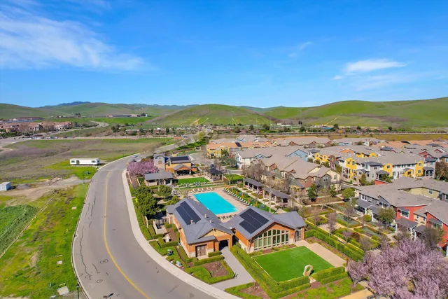 a view of a city with mountains