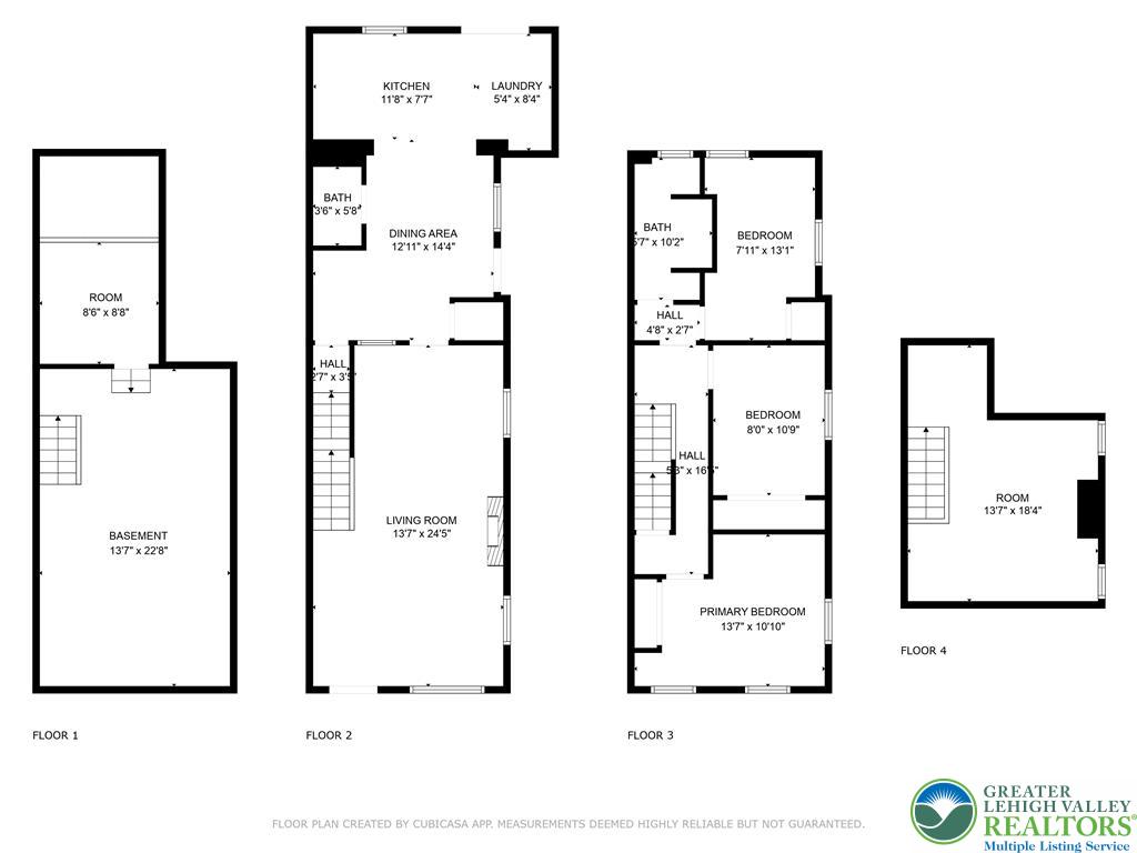 1328 High Street Bethlehem, PA 18018 - Photo 35 of 36 All floors with dimension