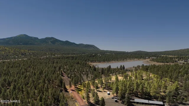 a view of lake with mountain