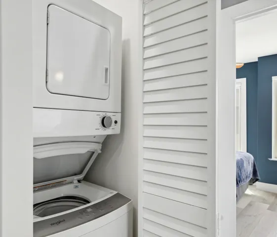 a utility room with a washer and dryer