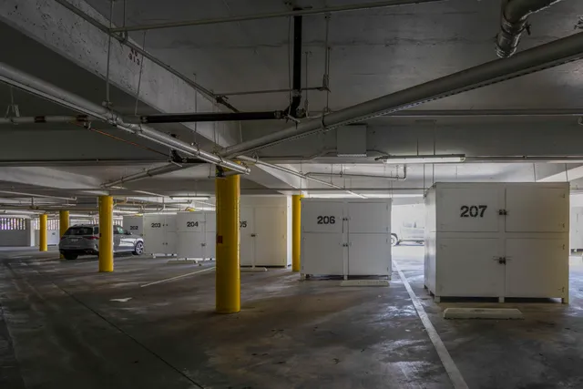 a view of a garage