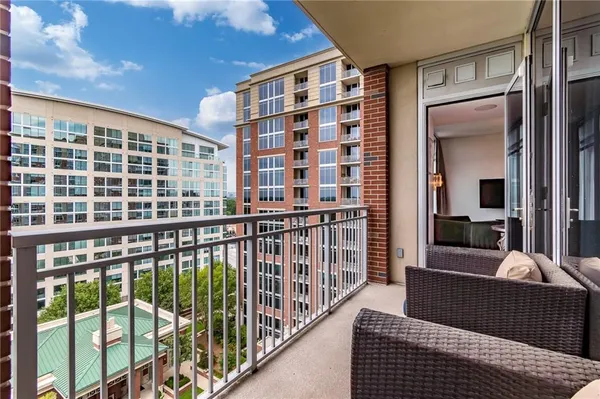 a view of balcony with a couch