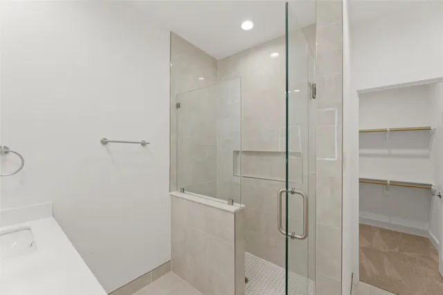 a bathroom with a shower